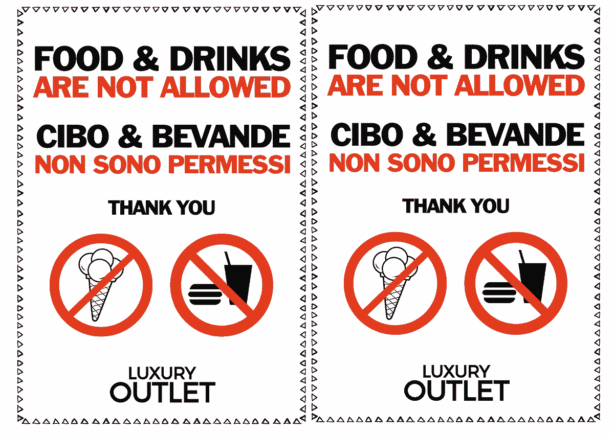 No Food Drinks Indoor
